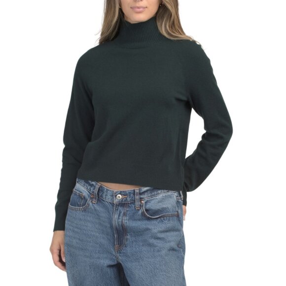 VINCE Onyx Wool And Cashmere Blend Raglan Sleeve Turtleneck Sweater - Picture 1 of 2